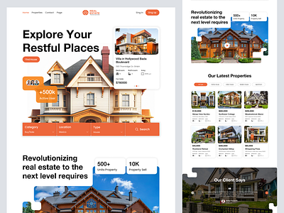 Real Estate Website apartment building dream house home home rent homepage house landing page property real estate real estate agency real estate landing page real estate website realty resid tranding ui ux webflow website