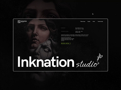 Inknation tattoo studio. Landing Page animation concept landing page redesign web design