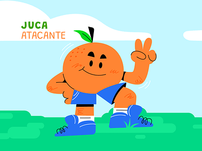 Juca - Orange character dribbble flat flat design football fruit illustration illustrator new orange soccer vector