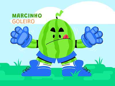 Marcinho - Watermelon character dribbble flat flat design football fruit illustration illustrator new soccer vector watermelon