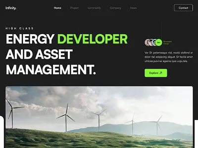 Energy Company Landing Page Design branding electricity energy finance green energy illustration inspiration landing page solar energy ui