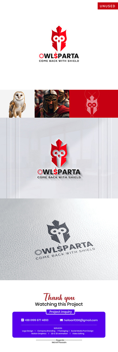 Creative Logo Design branding creative logo graphic design illustration logo logo design mascot logo modern logo motion graphics owl owl logo social media post spartan spartan logo vector