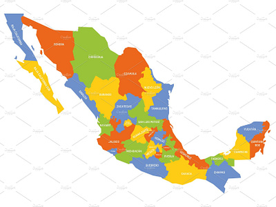 States of Mexico map by Petr Polák on Dribbble