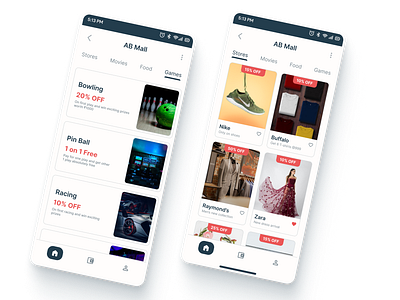 Discover Malls: App Screen Design branding designthinking discounts mobileapp offers ui ux uxdesign