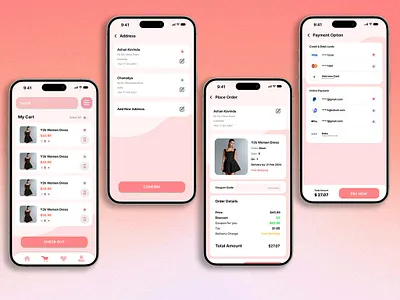 Clothing Store App UI Design address add ui app design app ui design clothing clothing app clothing app ui figma login ui order app order ui payment ui photoshop ui ux