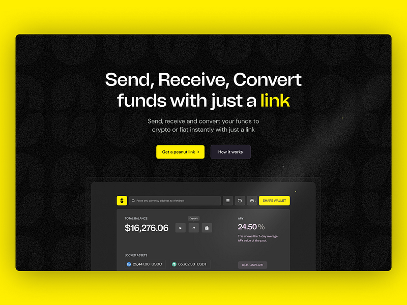 Peanut wallet website blockchain design figma figmadesign finance ui wallet