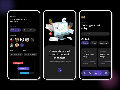 Task Management App (Dark/Light theme) analytics app card dashboard data design figma landing page management app mobile design project manegment task task management app tasklist to do app ui ui design uiux