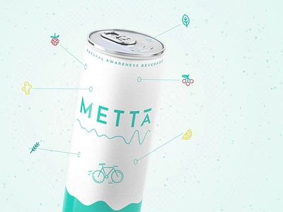 Metta - Natural Awareness Beverage 3d activity animated beverage can energy green happy healthy metta motion graphics natural product product video promo recovery relax smile stress video