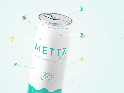 Metta - Natural Awareness Beverage 3d activity animated beverage can energy green happy healthy metta motion graphics natural product product video promo recovery relax smile stress video