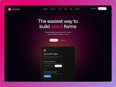 Deform - Website Redesign blockchain concept figma figmadesign flat ui