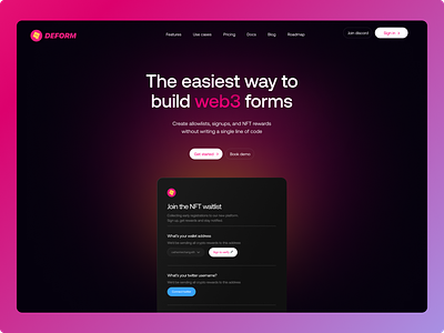 Deform - Website Redesign blockchain concept figma figmadesign flat ui