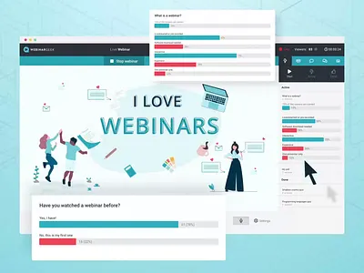 Webinargeek - Go live! animation app click customization customize demo integrations live platform pool product product demo stream streamer ui ui animation ux video walkthrough webinar