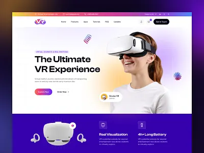 VR Website Landing Page Design agency website clean ui header exploration it solutions landing page design landingpage mobile app product landing page responsive shamim hossain ui user interface ux virtual reality vr vr landing page web app web ui website design website template