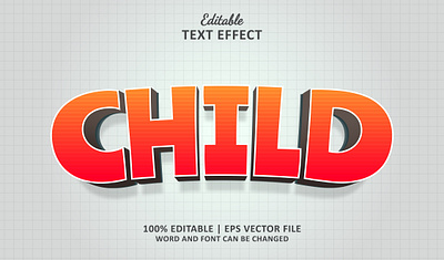 Text Effect Child comic logo mockup