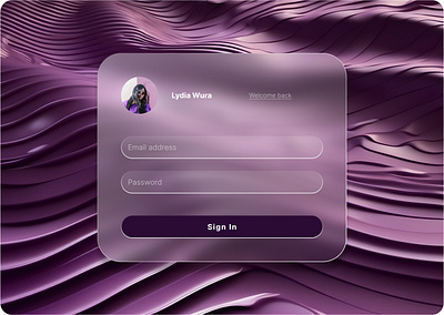 Glass Morphism sign in page design glass morphism responsive design sign in ui uiux ux