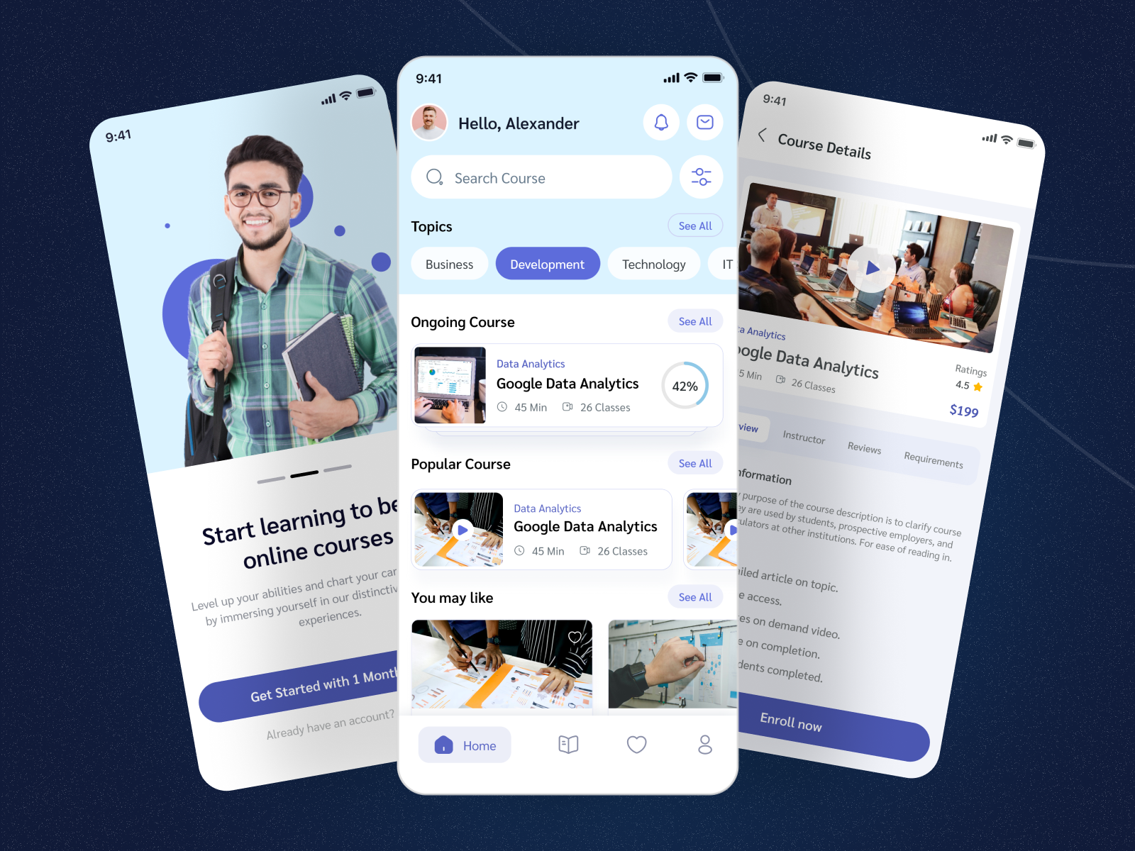 Example of Arc E Learning & Online Class App UI Kit