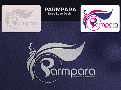 Parmpara Sarees Logo Design 2d logo 3d logo abstract logo company logo design logo firm logo graphic design icon design logo logo design modern logo saree logo