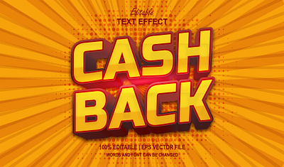 Text Effect Cash Back 3d mockup cashback offer