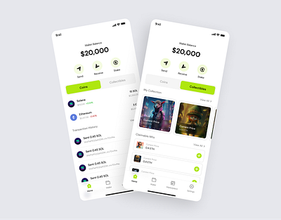 Crypto & NFT Wallet || UI Exploration blockchain creative crypto art cryptocurrency digital assets digital currency digital wallet ethereum finance fintech graphic design illustration interaction design mobile app design nft non fungible tokens technology ui design user experience web design