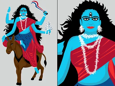 Kaalratri Mata - Devi Illustration art artist design digital art draw drawing durga festival god goddess graphic design hindi hindu illustration illustrator india navratri vector