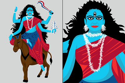 Kaalratri Mata - Devi Illustration art artist design digital art draw drawing durga festival god goddess graphic design hindi hindu illustration illustrator india navratri vector