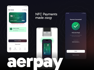 Aerpay payments app app card cardless contactless credit design mastercard mobile nfc payment ui ux visa wallet