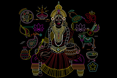 Devi Annapurna Illustration design devi digital art draw drawing durga flat graphic design hindu ill illustration illustrator india vector