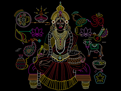 Devi Annapurna Illustration design devi digital art draw drawing durga flat graphic design hindu ill illustration illustrator india vector