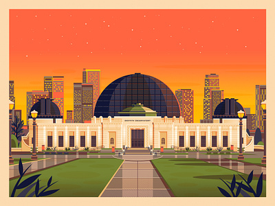Griffith Observatory architecture art deco california george townley george townley art george townley los angeles george townley store graphic design griffith observatory griffith observatory night griffith observatory parking griffith observatory sunset griffith observatory tour illustration los angeles los angeles art los angeles landmark