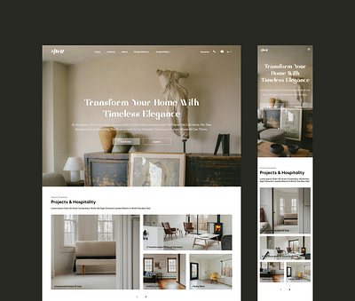 Home, Responsive website UI design for interior design. graphic design ui uiux