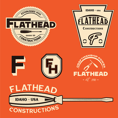 Flathead Constructions branding graphic design logo