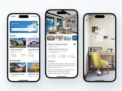 RentPlus - Real Estate Mobile App Concept apartement app design dailyui design graphic design hotel booking house rent mobile app mobile app design online hotel booking real estate rent travel agent travelling ui ui design user interface design ux design