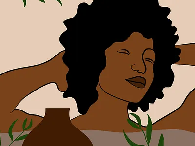 Drawing - Black Woman/ Mood 2d art abstract african art arts black black woman colorful design drawing illustration simple vector vintage woman