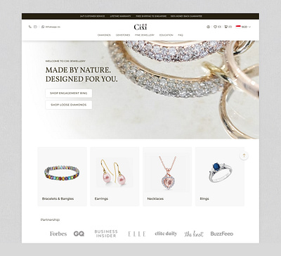 CIXI - Jewelry e-commerce website business ecommerce figma jewelry landing page mobile app mobile uiux prototype responsive website ui uiux ux website website deisgn wireframe