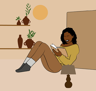 Drawing - Black Woman/ Reading african art arts black black woman colorful design drawing illustration illustrator nature reading relax vector woman