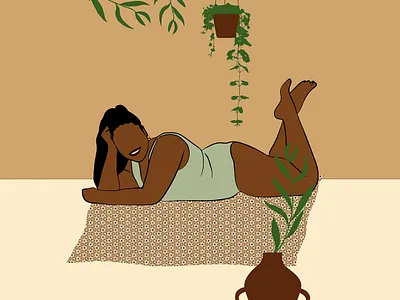 Drawing - Black Woman/ Relaxing african art arts black black woman colorful design drawing illustration illustratot nature relax vector vintage woman