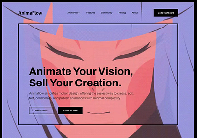 AnimaFlow, Animating tool website. animation graphic design ui uiux