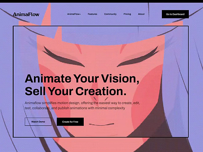 AnimaFlow, Animating tool website. animation graphic design ui uiux