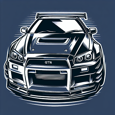 R34 GTR T SHIRT DESIGN animation graphic design logo