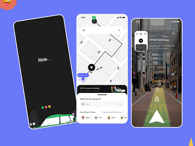 Ride Sharing Mobile App app design design design inspiration design shots frontpage design home illustration maps mobile app design nice designs ride sharing ui ui desgn ui design uiux design