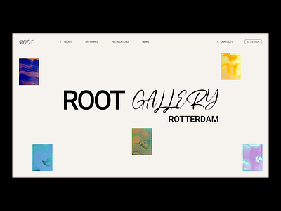 Landing page for Root Gallery in Rotterdam design gallery graphic design minimal netherlands typography ui ux uxresearch