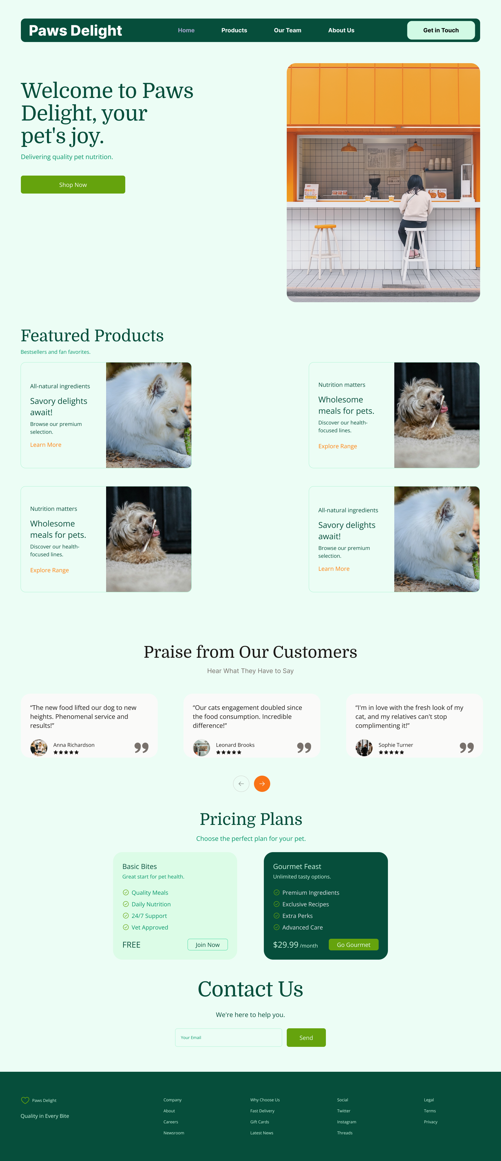 Pet food shop ui