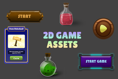 2D Game Assets asset card computer game design experience figma game game asset game interface graphic design illustration illustrator interface mobile game poison ui user experience user interface warcraft
