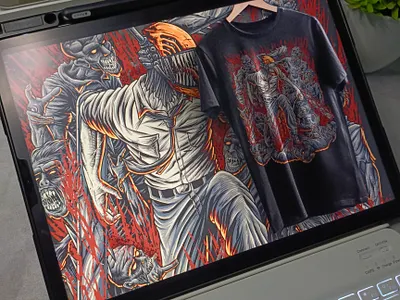 CHAINSAW MAN ATTACK anime apparel chainsaw man chainsawmanfanart clothing cloting brand devil fanart halloween halloween tshirt horror illustration manga merchendise merchendise design monster nft nft art nft artist nft creator