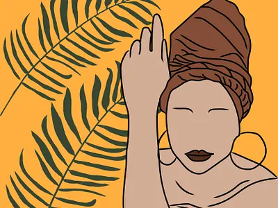 Drawing - Black Woman/ Mood african art arts black black woman colorful design drawing illustration illustrator nature relax vector vintage woman