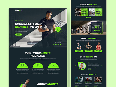 MaxFit | Fitness & Lifestyle branding design fitness graphic design gym illustration maxfit minimalist modern studio express template template design trendy ui web web design website