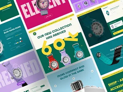 Ecommerce Website Homepage awe colorful ecommerce ecommerce landing page ecommerce redesign ecommerce website uiux watch web web design website