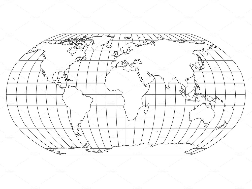 World Map in Robinson Projection by Petr Polák on Dribbble