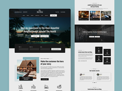 Hotel Thrive | Luxury Hotel & Resort branding design graphic design minimal template ui ui ux uiux design web web design web template website