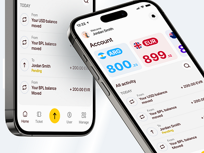 Fintech App currency eur financial fintech managemtn mobile app transfer money